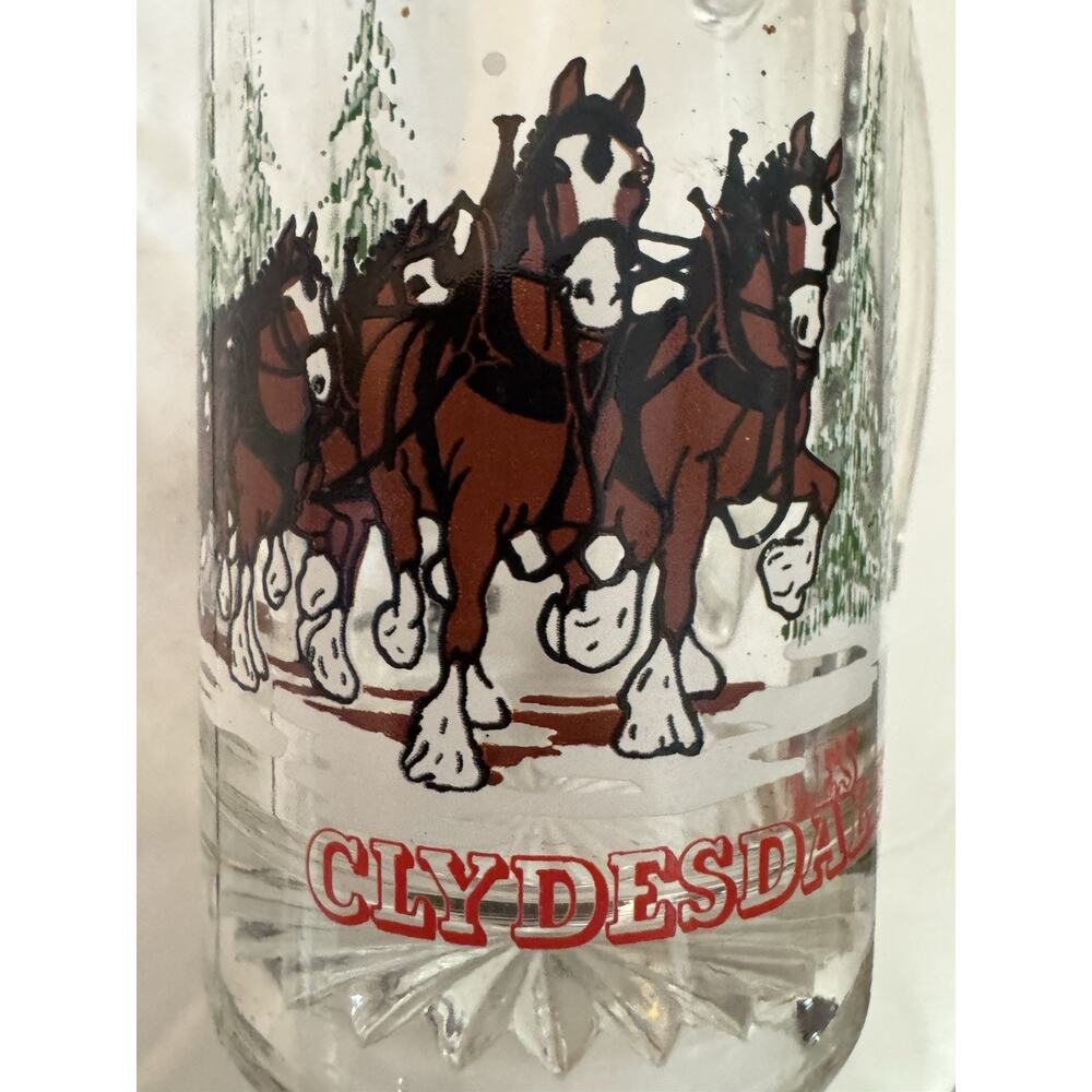 Budweiser Clydesdale beer glass Mug 1989
